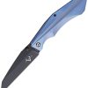 V NIVES Sportster Framelock 3.88" 154CM Black Blade Blue Titanium