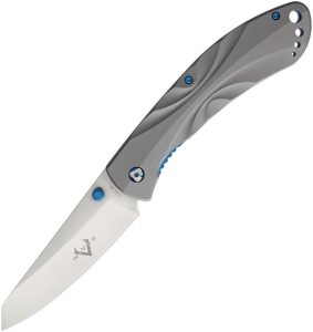 V Nives Poseidon Linerlock Gray Titanium Knife