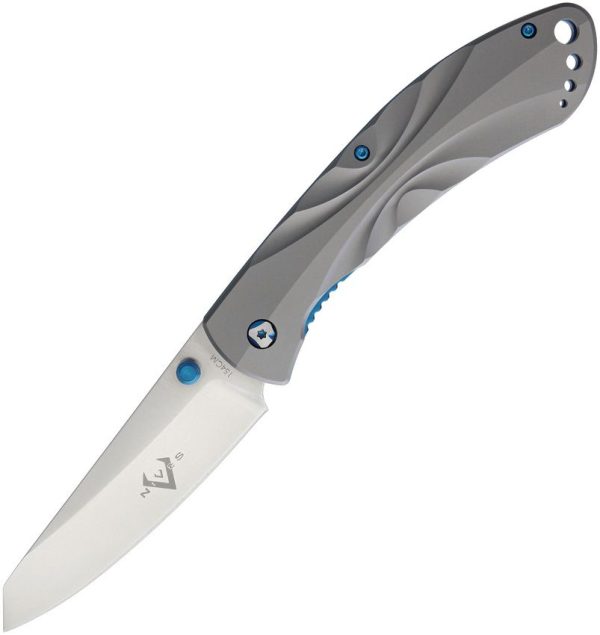 V Nives Poseidon Linerlock Gray Titanium Knife