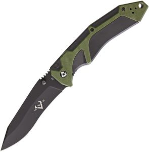 VNI30176 V Nives Fractal Linerlock Assisted Opening Folding Knife Green