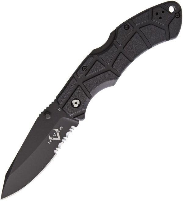 VNI30206 V Nives Rocky II Lockback Black D2 Folding Knife 3.25"