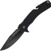 V NIVES Black Rambo Utility Pro Folding Knife, 3.75" Black PVD Clip Point Blade, Linerlock