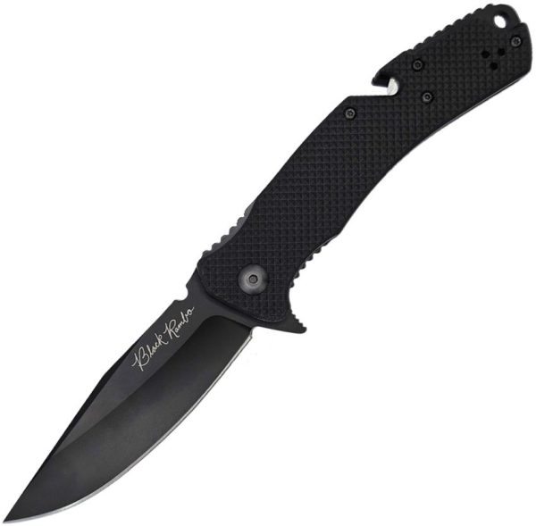 VNI35FPBBK V Nives Black Rambo Utility Pro Folding Knife 420HC Blade