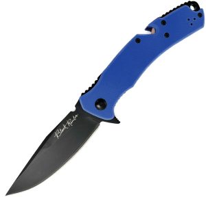 VNI35GPBBL V Nives Black Rambo Utility Pro Folding Knife D2 Steel Blue G10