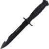V NIVES Black Rambo Savage Fixed Blade Knife 6.5" D2 Steel