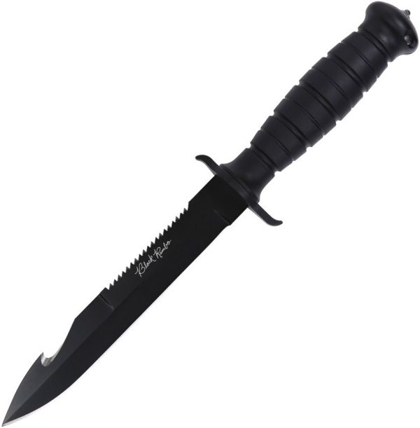 V Nives Black Rambo Savage Fixed Blade D2 Steel 6.5" Tactical Knife