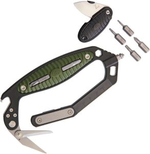 VNIMT18FRNPBGR V NIVES Crab Multi Tool Black Aluminum 6.5" EDC Carabiner