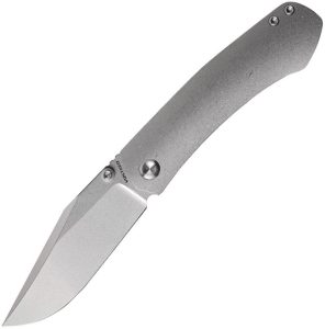 Vosteed Vallhund Framelock Gray Titanium Clip Point