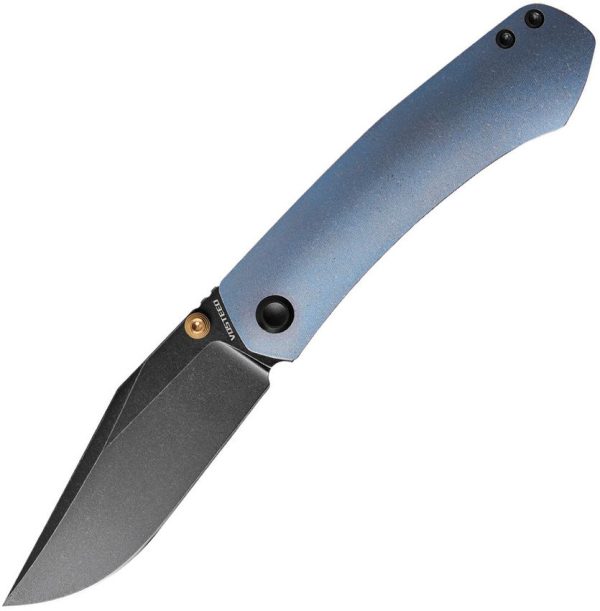 VOSA2102 Vosteed Vallhund Framelock Blue Titanium Clip Point