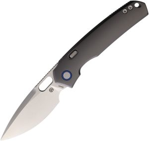 Vosteed Psyop Top Linerlock Gray Titanium Drop Point