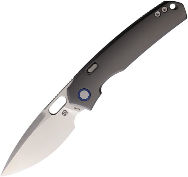 Vosteed Psyop Top Linerlock Gray Titanium Drop Point