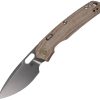 VOSA2210 Vosteed Psyop Top Linerlock Folding Knife Natural Canvas Micarta