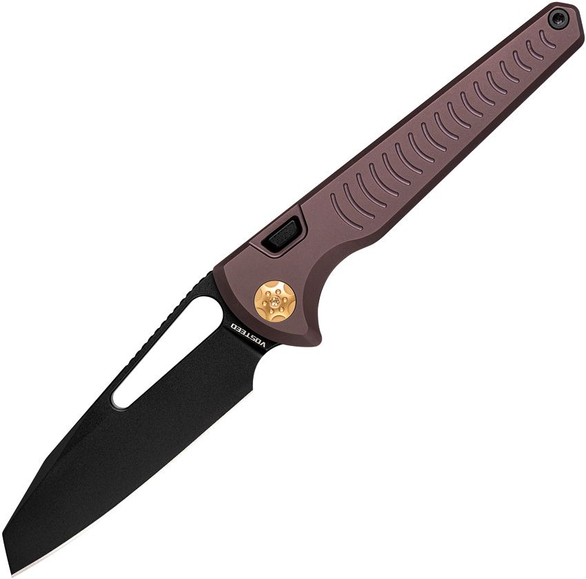 Vosteed Gavko Leopard Top Linerlock Folding Knife Purple Titanium
