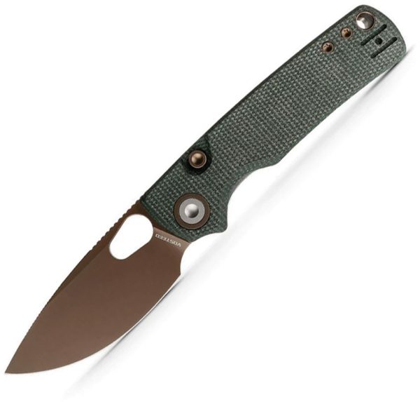 VOSA2609 Vosteed Porcupine Top Micarta Green Canvas Knife