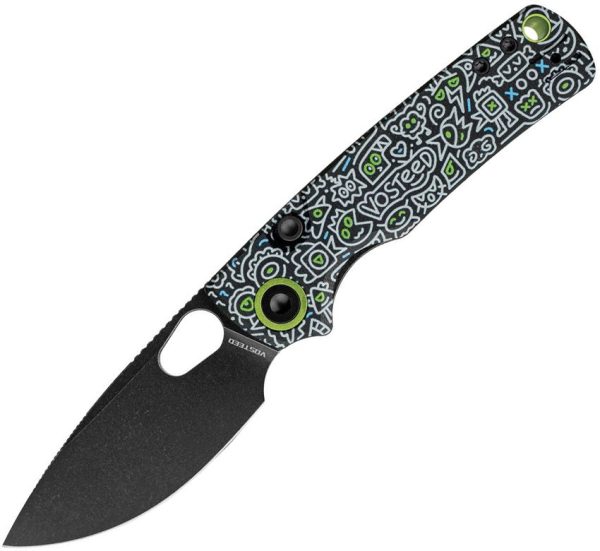 VOSA2619 Vosteed Porcupine Top Doodle Monster Black G10 Knife