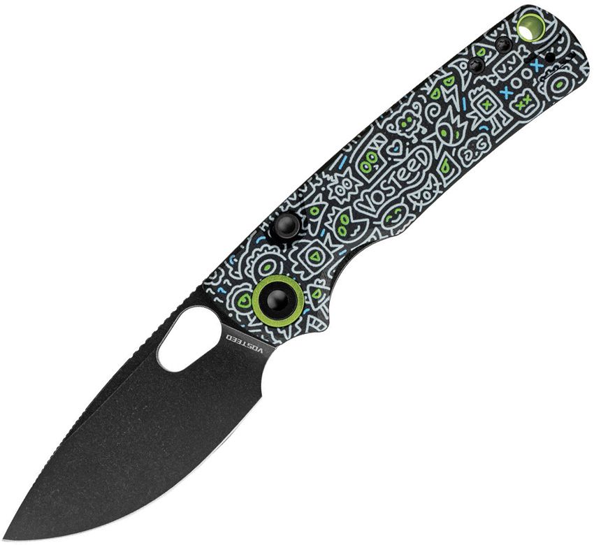 Vosteed Porcupine Top Linerlock Folding Knife 3" Black