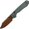 VOSA2922 Vosteed Raccoon Top Linerlock Folding Knife Green 3.25" 14C28N