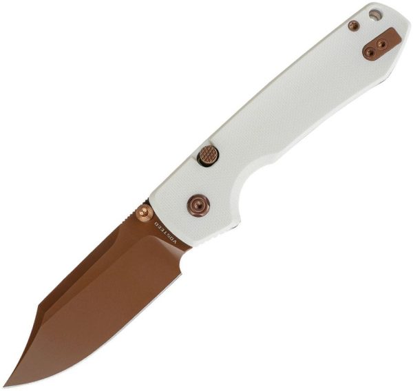 VOSA2925 Vosteed Raccoon Top Linerlock White G10 Clip Point
