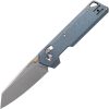 VOSA3504 Vosteed Parallel Folding Knife 3" S35VN Reverse Tanto Blade Blue Titanium