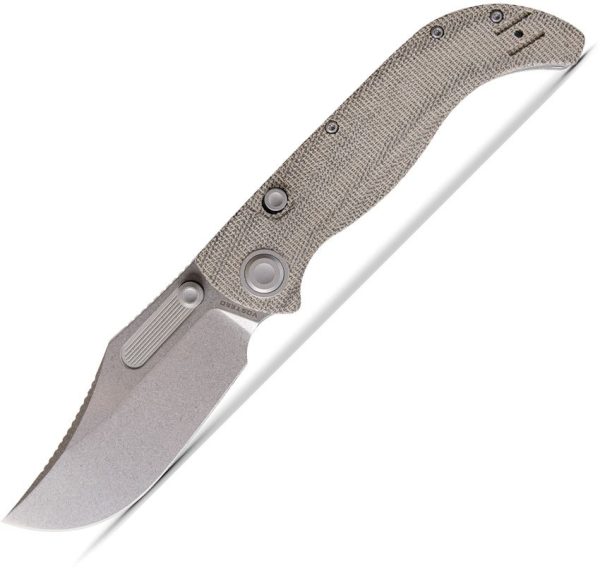 VOSA3902 Vosteed Naga Top Linerlock Green Micarta Clip Point