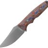 Vosteed H-Back Fixed Blade 3" Nitro V Stonewash Copper Micarta