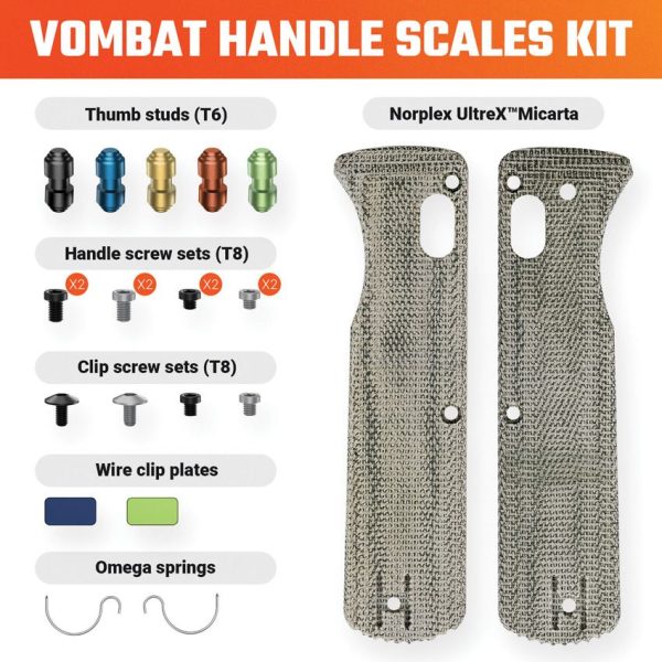 Vosteed Vombat Handle Scales - Micarta Green