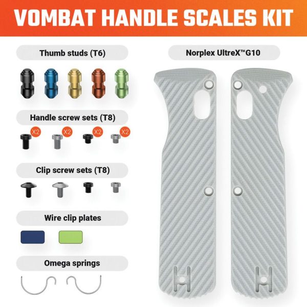 VOSW0104 Vosteed Vombat Handle Scales - G10 Gray