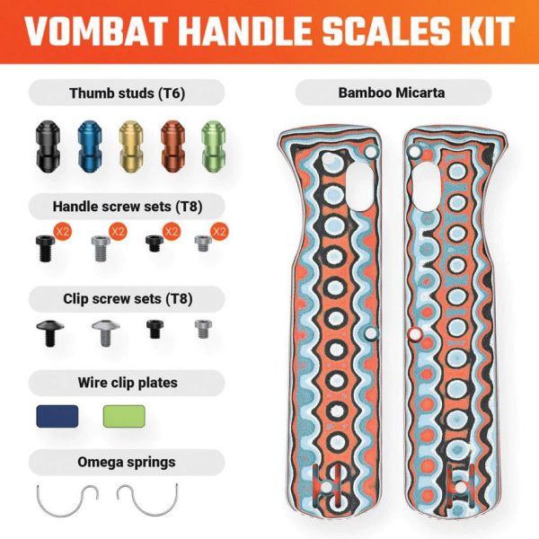 VOSW0108 Vosteed Vombat Handle Scales - Coral Micarta