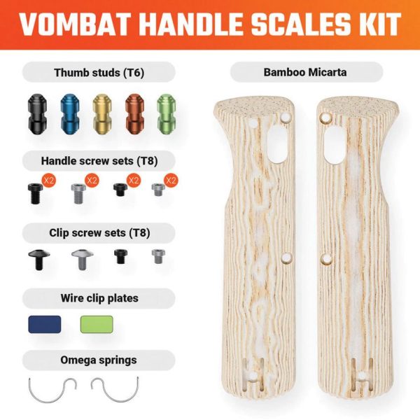 Vosteed Vombat Handle Scales - Bamboo Micarta