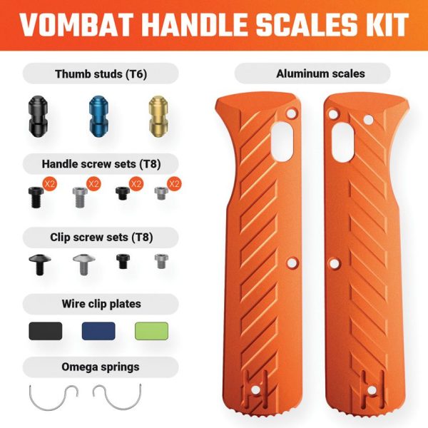 Vosteed Vombat Handle Scale Kit Orange Aluminum