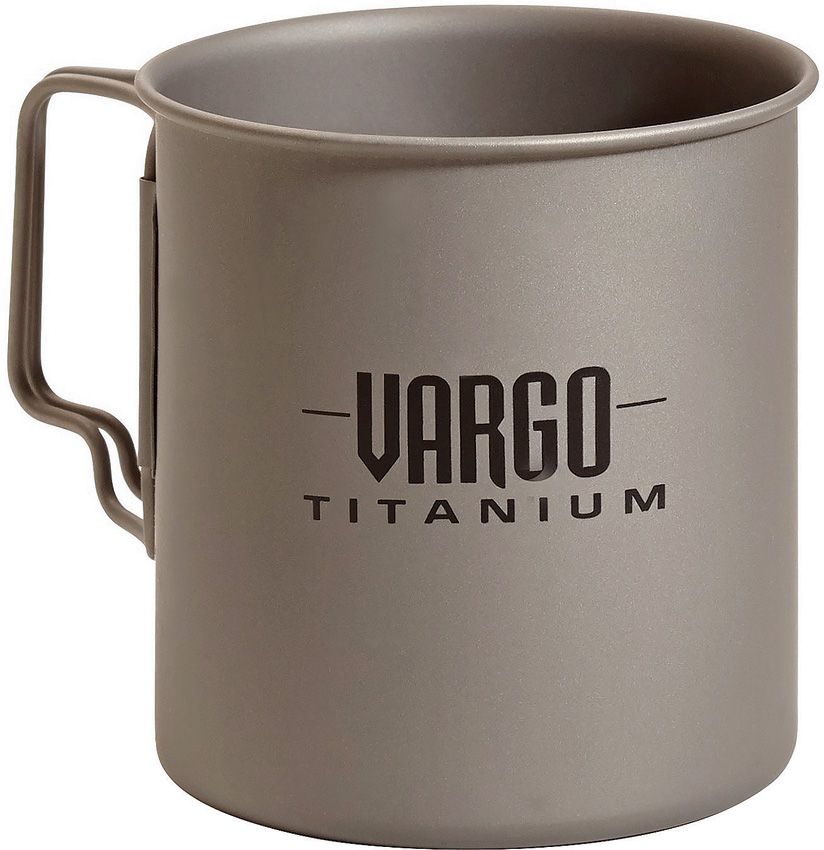 VR406 Vargo Titanium Travel Mug 15 oz with Folding Handles
