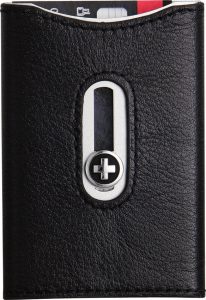 Wagner Swiss Wallet Black Silver Napa Leather Card Holder