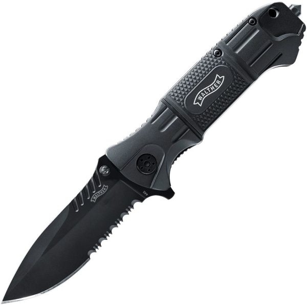 Walther Black Tac Linerlock - 440C Spear Blade