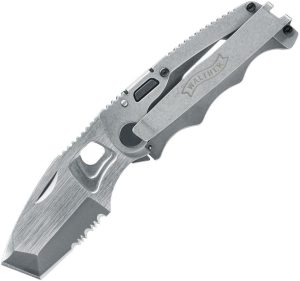 Walther CFK Chisel Framelock - Stonewash Serrated