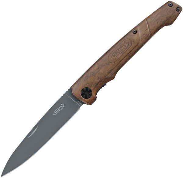Walther BWK-1 Linerlock Walnut - Gray Titanium Coated