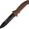 Walther P38 Fixed Blade Knife 5.25" Black Coated 440C w/ Sheath
