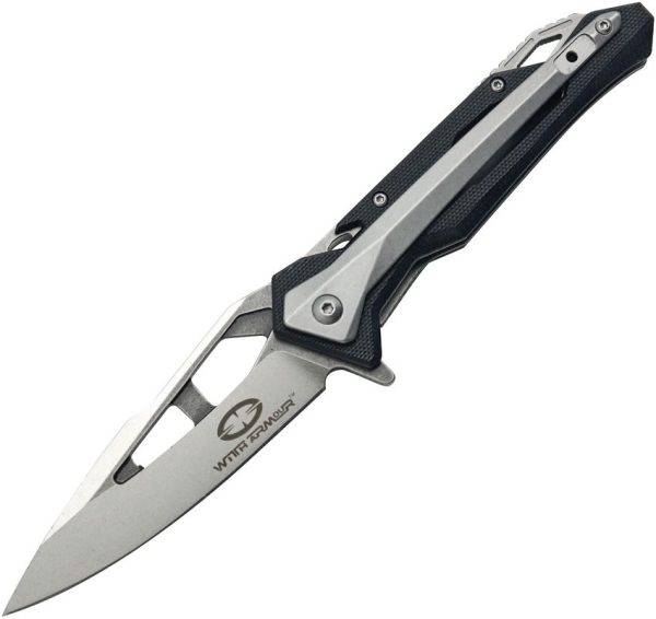 WithArmour Fin Linerlock Folding Knife D2 Steel Black G10