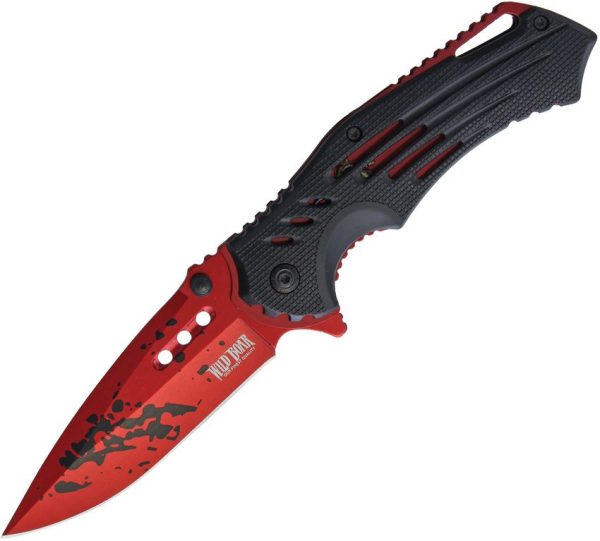 Wild Boar Linerlock Black/Red Assisted Opening Knife