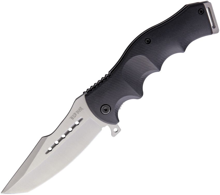 Wild Boar Linerlock Assisted Opening Folding Knife 3.75" Black