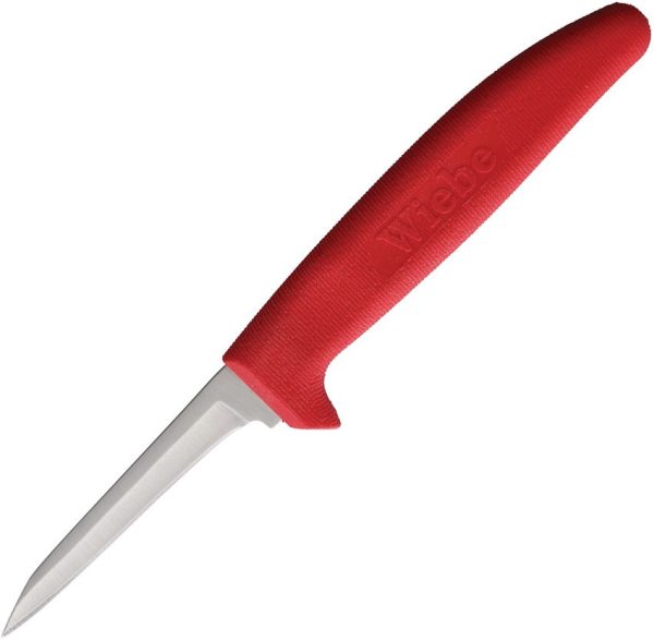 WBKDS009 Wiebe Knives Soft Handle Skinner - Red Rubberized