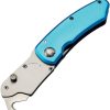Wiebe Knives Zipper Linerlock Folding Knife Blue Aluminum 3.5"