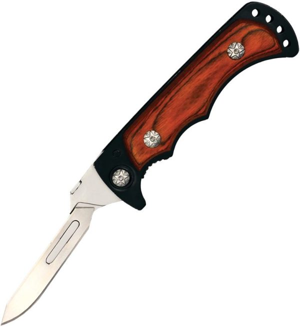 WBKDS013 Wiebe Knives Vixen Linerlock Scalpel - Wood Inlay