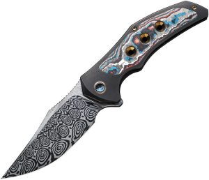We Knife Co Magnetron Framelock Folding Knife Damasteel Blade