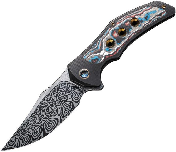 WE18058DS1 We Knife Co Magnetron Framelock Folding Knife Damasteel Blade