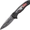 We Knife Co Ltd Kitefin Button Lock Folding Knife Damasteel Nebula