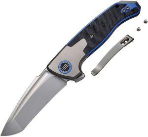 WE20078A2 We Knife Co Press Check Framelock Tanto Blue G10 CPM-20CV