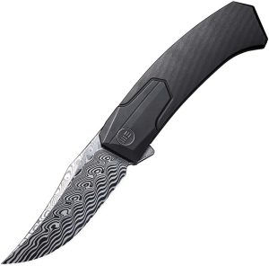 We Knife Co Shuddan Framelock Damasteel Folding Knife Titanium