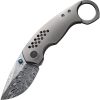 WE22013DS1 We Knife Co Ltd Envisage Framelock Damascus Folding Knife 2.38" Gray Titanium
