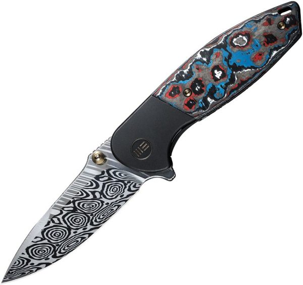 We Knife Co Nitro Mini Framelock Damasteel Folding Knife Nebula
