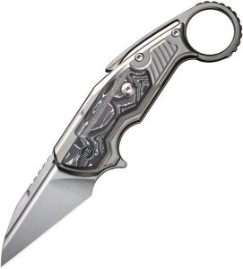 WE220213 We Knife Co Yardbird Button Lock Folding Knife CPM-20CV Titanium